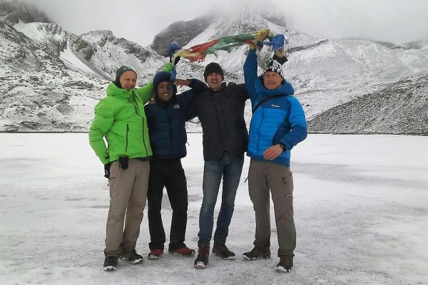 Annapurna Circuit, Gruppe am Ice Lake