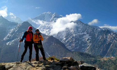 Nepal | über Gokyo zum Everest Base Camp. Nach Überquerung des Renjo La kurz vor dem Kloster Tengboche.