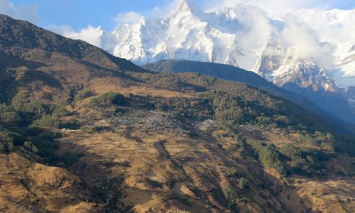 Nepal | Sikles Trek: Blick auf das Dorf Sikles von Tanting aus gesehen